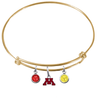Minnesota Gophers GOLD Color Edition Expandable Wire Bangle Charm Bracelet