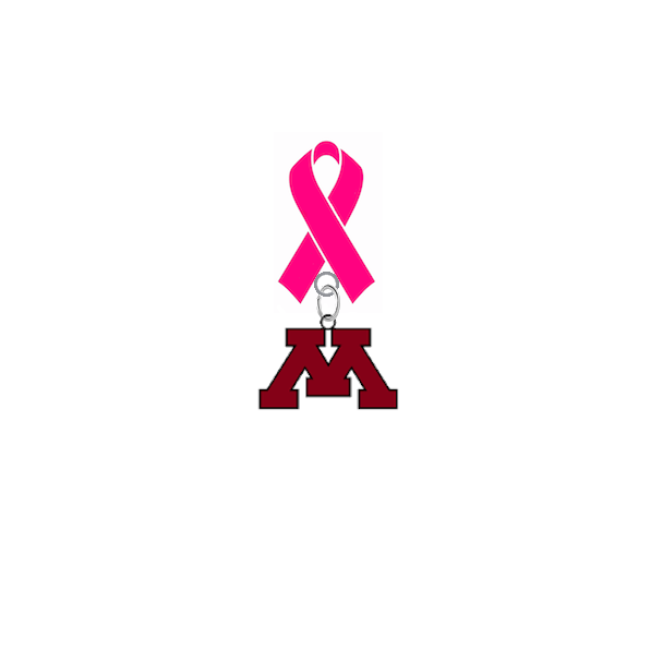 Minnesota Gophers Breast Cancer Awareness / Mothers Day Pink Ribbon Lapel Pin