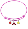 Minnesota Gophers PINK Color Edition Expandable Wire Bangle Charm Bracelet