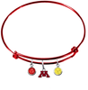 Minnesota Gophers RED Color Edition Expandable Wire Bangle Charm Bracelet