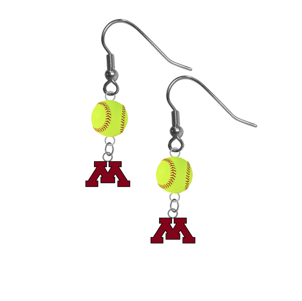 Minnesota Gophers NCAA Fastpitch Softball Dangle Earrings