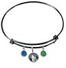 Minnesota Timberwolves BLACK Color Edition Expandable Wire Bangle Charm Bracelet