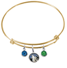 Minnesota Timberwolves GREEN Color Edition Expandable Wire Bangle Charm Bracelet