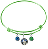 Minnesota Timberwolves LIME GREEN Color Edition Expandable Wire Bangle Charm Bracelet
