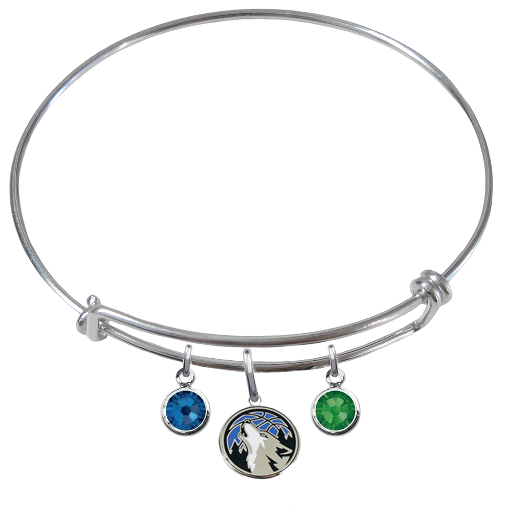 Minnesota Timberwolves NBA Expandable Wire Bangle Charm Bracelet