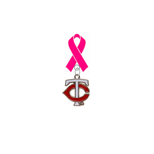 Minnesota Twins Style 2 MLB Breast Cancer Awareness / Mothers Day Pink Ribbon Lapel Pin
