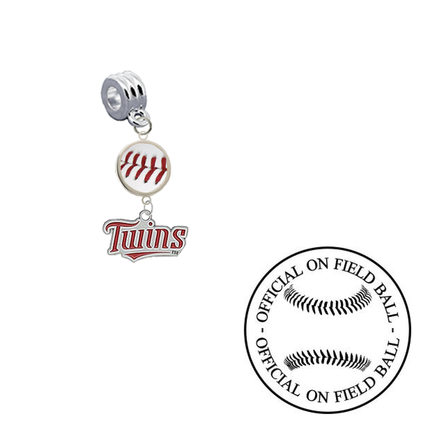 Minnesota Twins On Field Baseball Universal European Bracelet Charm (Pandora Compatible)