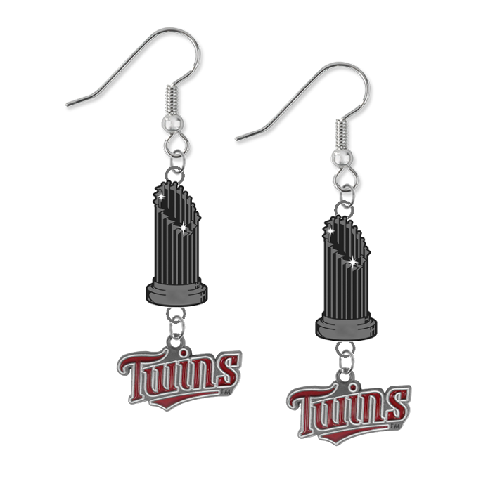 Minnesota Twins MLB World Series Trophy Dangle Earrings