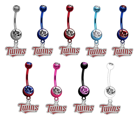 Minnesota Twins MLB Baseball Belly Button Navel Ring - Pick Your Color