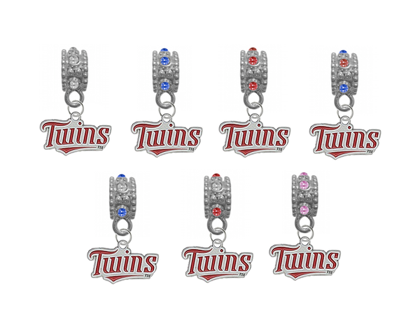 Minnesota Twins MLB Baseball Crystal Rhinestone European Bracelet Charm
