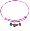 Minnesota Twins Pink MLB Expandable Wire Bangle Charm Bracelet