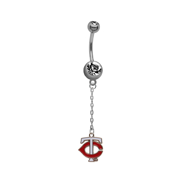 Minnesota Twins Style 2 Dangle Chain Belly Button Navel Ring