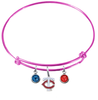 Minnesota Twins Style 2 Pink MLB Expandable Wire Bangle Charm Bracelet