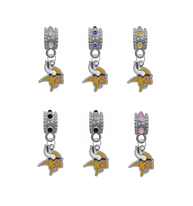 Minnesota Vikings NFL Football Crystal Rhinestone European Bracelet Charm