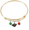 Minnesota Wild Color Edition GOLD Expandable Wire Bangle Charm Bracelet