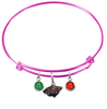 Minnesota Wild Color Edition PINK Expandable Wire Bangle Charm Bracelet