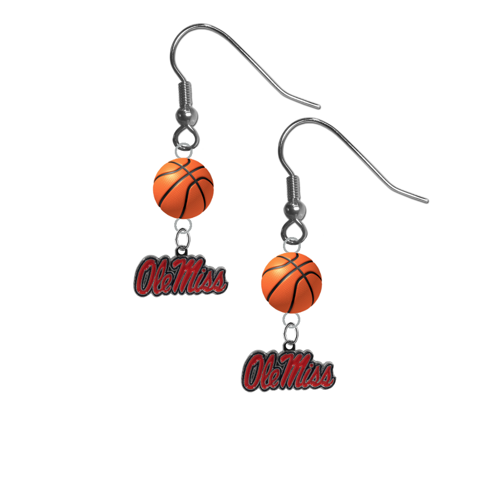 Mississippi Rebels NCAA Basketball Dangle Earrings