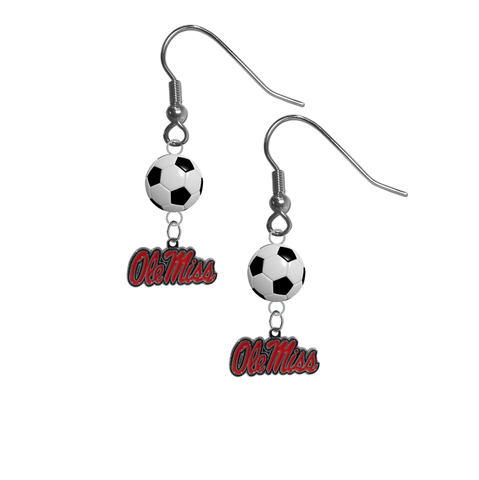 Mississippi Rebels NCAA Soccer Dangle Earrings