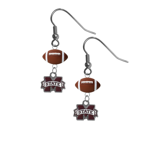 Mississippi State Bulldogs NCAA Football Dangle Earrings