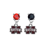 Mississippi State Bulldogs RED & BLACK Swarovski Crystal Stud Rhinestone Earrings