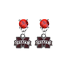 Mississippi State Bulldogs RED Swarovski Crystal Stud Rhinestone Earrings