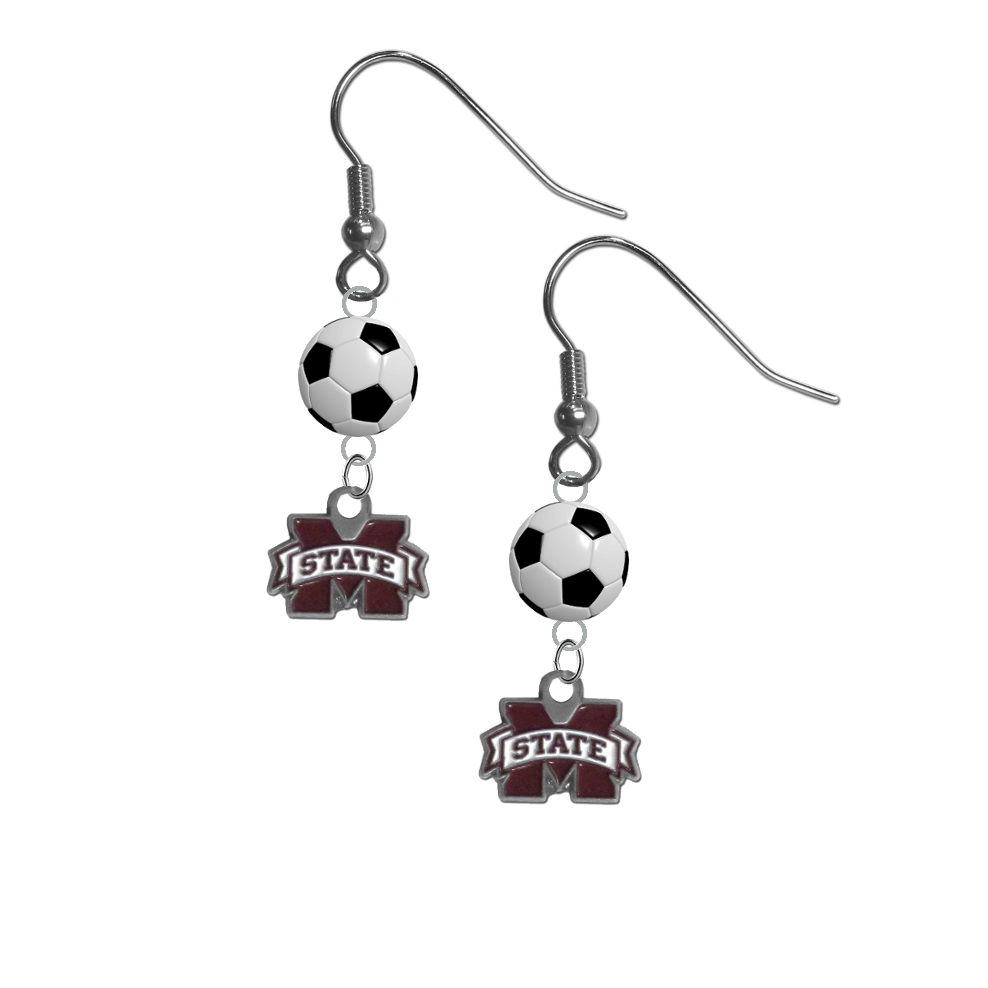 Mississippi State Bulldogs NCAA Soccer Dangle Earrings