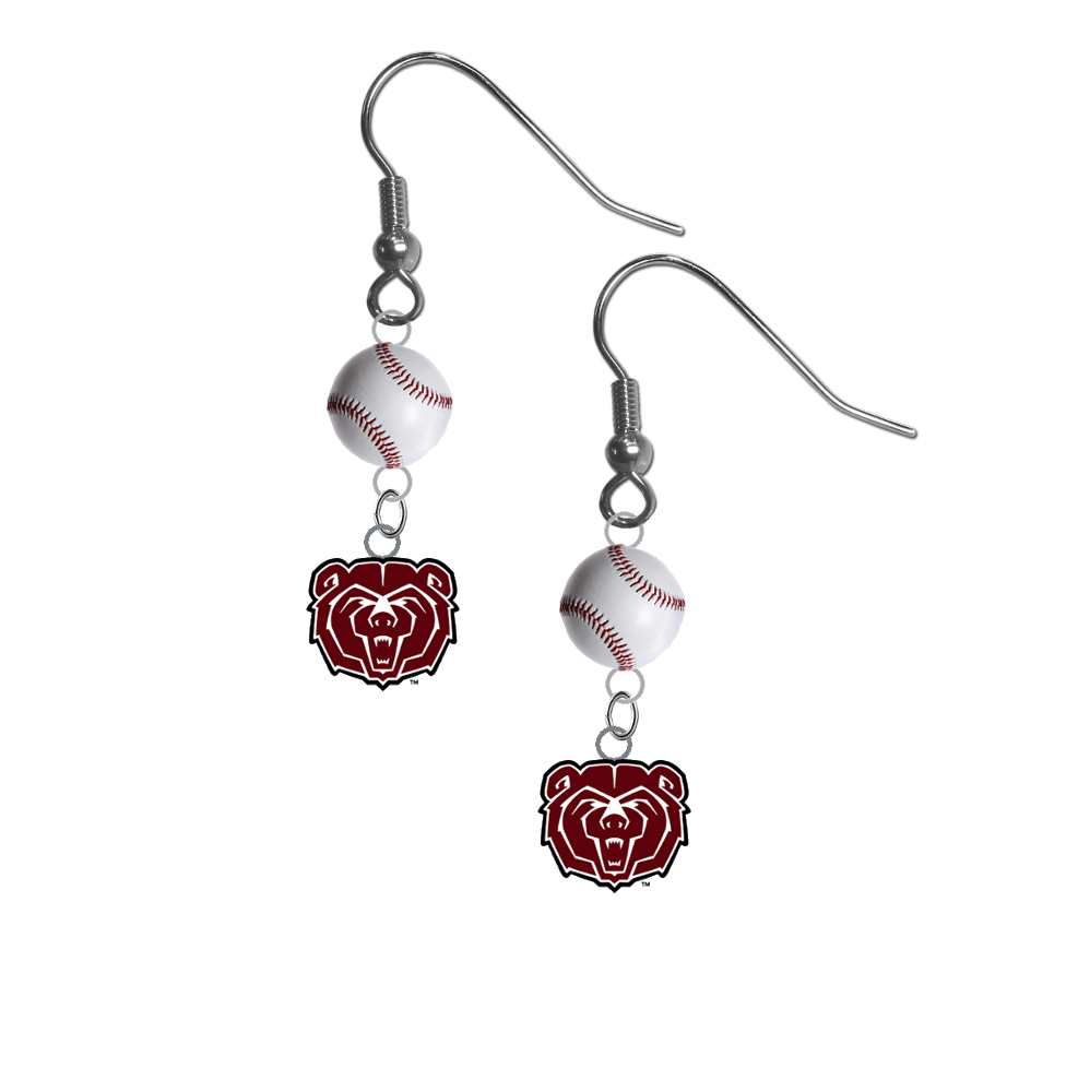 Missouri State Bears NCAA Baseball Dangle Earrings