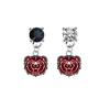 Missouri State Bears BLACK & CLEAR Swarovski Crystal Stud Rhinestone Earrings
