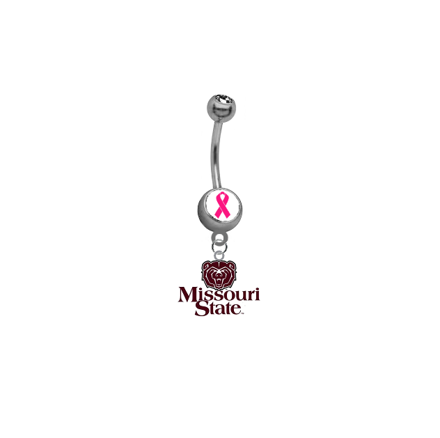 Missouri State Bears Breast Cancer Awareness Belly Button Navel Ring