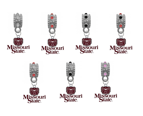 Missouri State Bears NCAA Crystal Rhinestone European Bracelet Charm