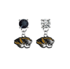 Missouri Tigers BLACK & CLEAR Swarovski Crystal Stud Rhinestone Earrings