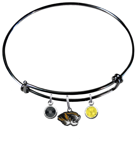 Missouri Tigers BLACK Color Edition Expandable Wire Bangle Charm Bracelet