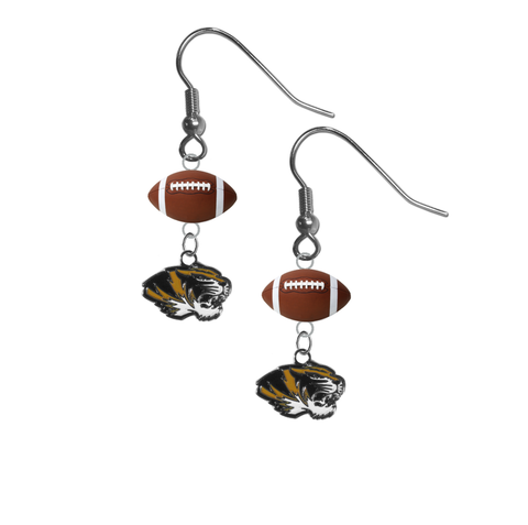 Missouri Tigers NCAA Football Dangle Earrings