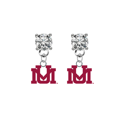Montana Grizzlies CLEAR Swarovski Crystal Stud Rhinestone Earrings