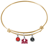 Montana Grizzlies GOLD Color Edition Expandable Wire Bangle Charm Bracelet