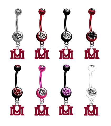 Montana Grizzlies NCAA College Belly Button Navel Ring - Pick Your Color