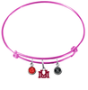 Montana Grizzlies PINK Color Edition Expandable Wire Bangle Charm Bracelet