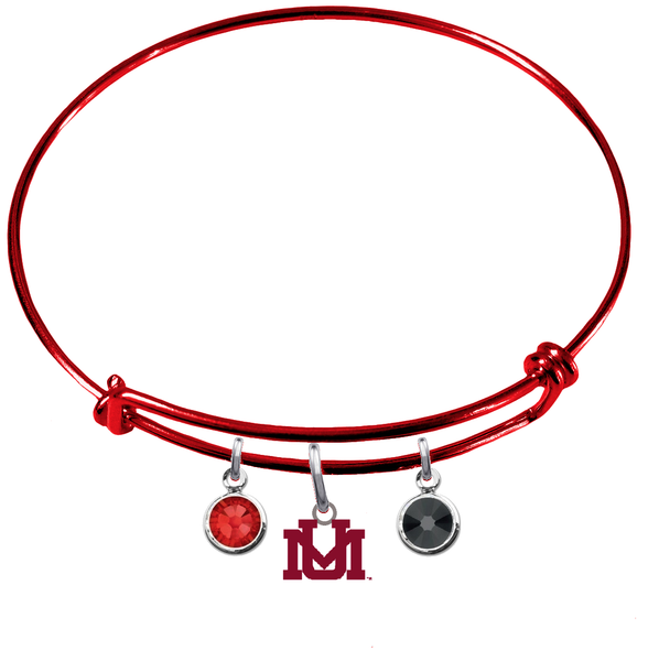 Montana Grizzlies RED Color Edition Expandable Wire Bangle Charm Bracelet