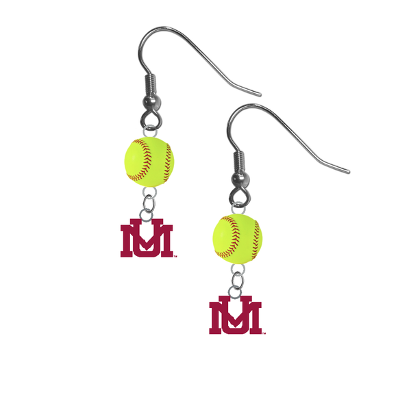 Montana Grizzlies NCAA Fastpitch Softball Dangle Earrings
