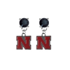 Nebraska Cornhuskers BLACK Swarovski Crystal Stud Rhinestone Earrings