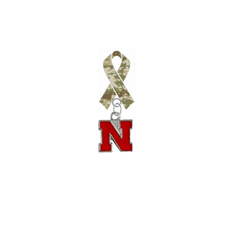 Nebraska Cornhuskers Salute to Service Military Appreciation Camo Ribbon Lapel Pin
