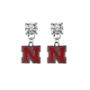 Nebraska Cornhuskers CLEAR Swarovski Crystal Stud Rhinestone Earrings