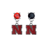 Nebraska Cornhuskers RED & BLACK Swarovski Crystal Stud Rhinestone Earrings