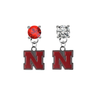 Nebraska Cornhuskers RED & CLEAR Swarovski Crystal Stud Rhinestone Earrings