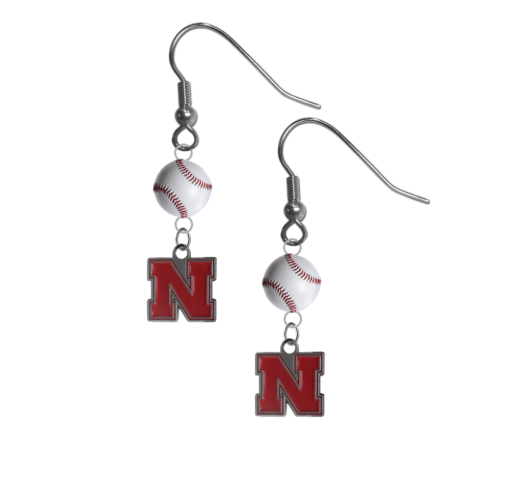 Nebraska Cornhuskers NCAA Baseball Dangle Earrings
