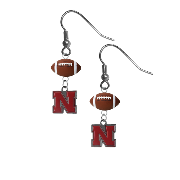 Nebraska Cornhuskers NCAA Football Dangle Earrings