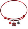 Nebraska Cornhuskers RED Color Edition Expandable Wire Bangle Charm Bracelet