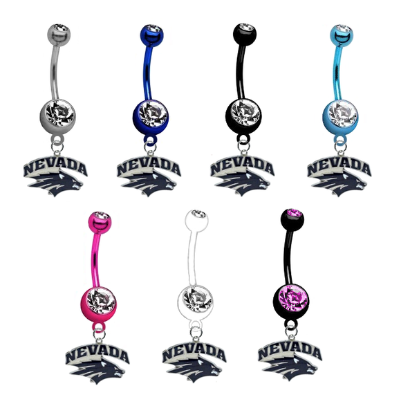Nevada Wolf Pack NCAA College Belly Button Navel Ring - Pick Your Color