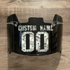 New England Patriots Custom Name & Number Full Size Football Helmet Visor Shield Black Dark Tint w/ Clips - Money Print