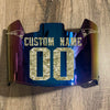 New England Patriots Custom Name & Number Full Size Football Helmet Visor Shield Blue Iridium Mirror w/ Clips - Camo